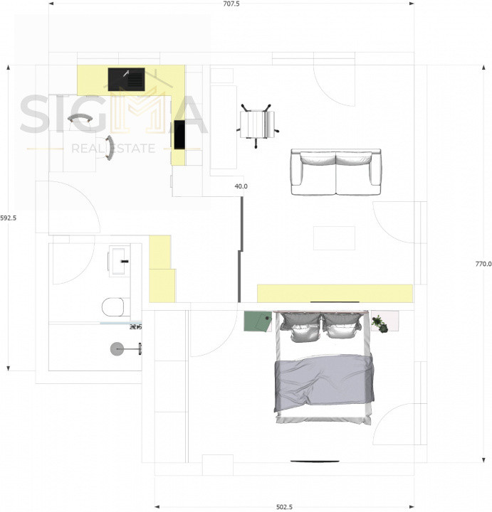 Apartament cu 2 finisat, 49mp, Europa!