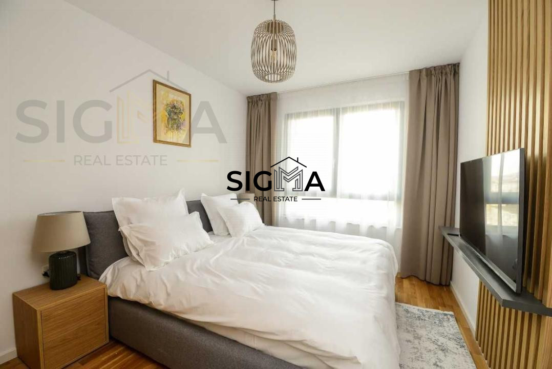 Apartament modern cu 2 camere de inchiriat in Park Lake– terasa 9 mp, parcare 
